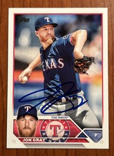JON GRAY Signed 2023 Topps Baseball Card #73 Texas Rangers World Series AUTO