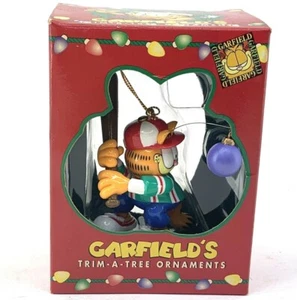 1996 NOS Garfield Baseball Christmas Ornament Paws Trim-A-Tree - Picture 1 of 7