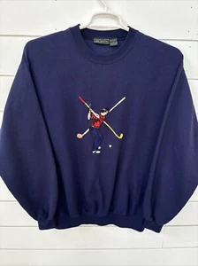 Vintage Neil Martin Golf Sweatshirt mit Rundhalsausschnitt Herren mittelblau bestickt - Bild 1 von 4