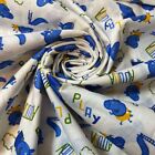 100% Cotton Baby Fabric Ivory Floral Vintage Ditsy Dress Craft Material Meter 44
