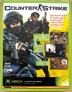 Counter Strike RARE XBOX 22" x 28" Promotional Poster - Picture 1 of 1