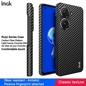 For Asus Zenfone 10 / 9 Case IMAK Carbon fiber PU Leather + PC Hard Back Cover - Picture 1 of 12