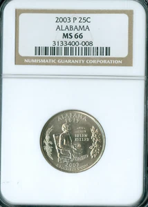2003 P ALABAMA STATE QUARTER NGC MS66 . - Picture 1 of 2