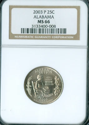 2003 P ALABAMA STATE QUARTER NGC MS66   . - Image 1 of 2