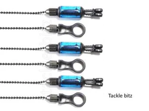 3 Blue Fishing Tackle Chain Bobbins Indicators For Pods Bite Alarms Rod Rest - Picture 1 of 1