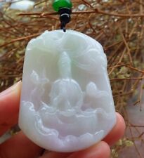 Certified Green Burma Natural A Jade jadeite Pendant Guanyin Kwan Yin 525022 TN