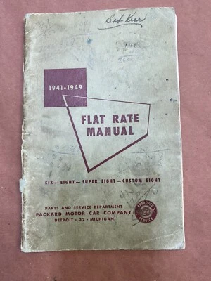 OEM 1941-1949 Packard Flat Rate Manual (Six-Eight-Super Eight-Custom Eight) Foto 1 de 3
