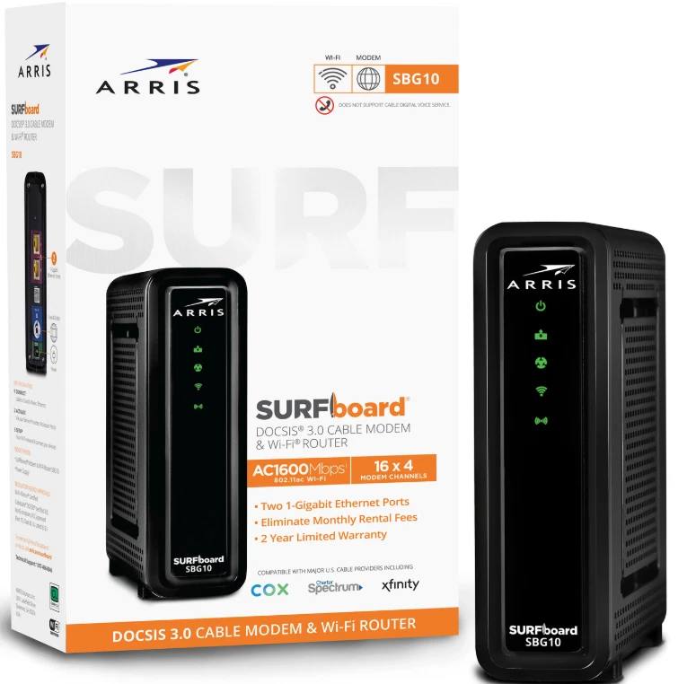 ARRIS SURFboard® SBG10 DOCSIS® 3.0 Cable Modem & Wi-Fi® Router - Image 1 of 1