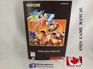 MANUAL SNES - FINAL FIGHT 3 - Instrukcja Super Nintendo 'Replacement' - Zdjęcie 1 z 6