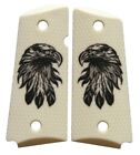 Chief Eagle On Faux Imitation Ivory Custom Compact Officer 1911 Grips