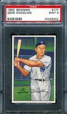 1952 BOWMAN #177 GENE WOODLING PSA 9 (6342)