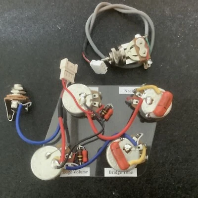 Pro  Guitar Wiring Harness for  Les Paul. Sprague 🍊Drop/ Treb/bleed. +Template - Image 1 of 4