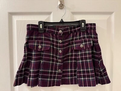 Minifalda Tripp NYC Y2K a Cuadros Botón Frontal Plisada Grunge Gótico Punk Años 2000 Foto 1 de 4