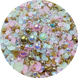 Mix Flatback Pearls and Rhinestone60g Resin Rhinestones Half Round Pearls for... - Picture 1 of 6