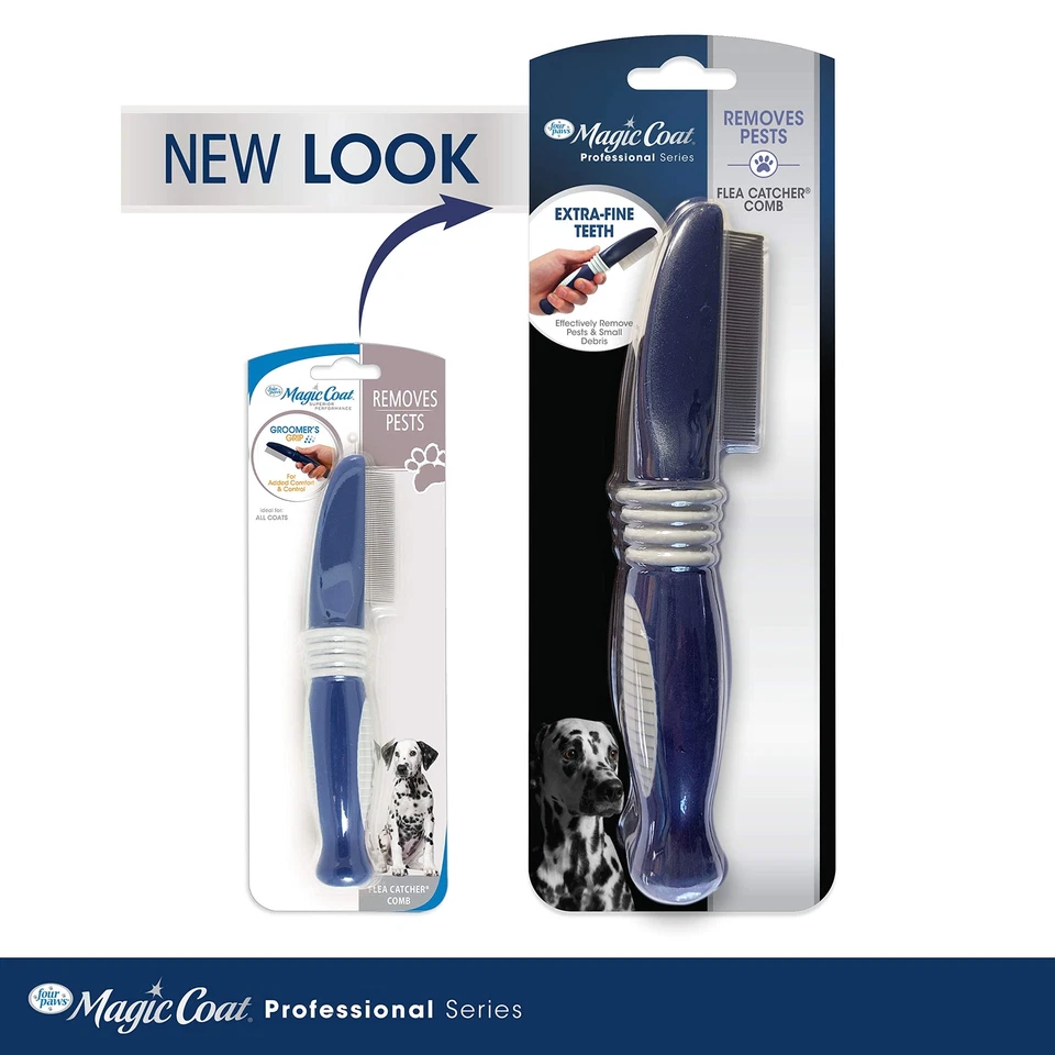 Four Paws Magic Coat Professional Series apanhador de pulgas pente de pulgas para cães - Imagem 1 de 1