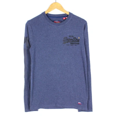 SUPERDRY Men's Jumper Size S Crew Neck Cotton Polyester Pullover Blue me7452A - Image 1 of 4