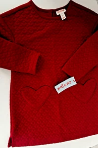 NWT Cat & Jack Red Heart Valentine's Day Dress Pockets LS Girl Size 4T NEW - Picture 1 of 6