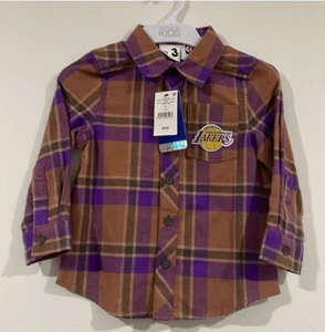 Camicia manica lunga robusta Cotton On Kids L A Lakers License Lakers a quadri taglia 3 - Foto 1 di 5