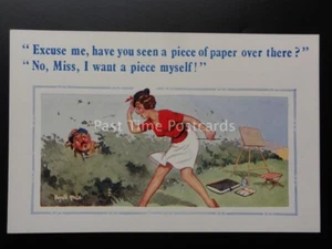 Donald McGill: Artist Theme c1940's EXCUSE ME HAVE YOU SEEN A PIECE OF PAPER? - Picture 1 of 2