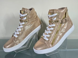 Michael Kors Ivy Rory LT Bronze High-Top Tennis Sport Shoes Womens Size 5 - Picture 1 of 11