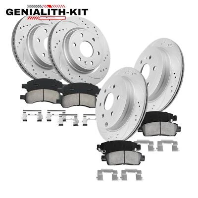 For 2007 - 2016 Chevy Traverse GMC Acadia Enclave Front Rear Rotors Brakes Pads - Image 1 of 4
