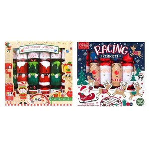 Pack of 2 Christmas Crackers Racing Board Game Xmas Party Kids Fun Gifts Hats - Picture 1 of 8