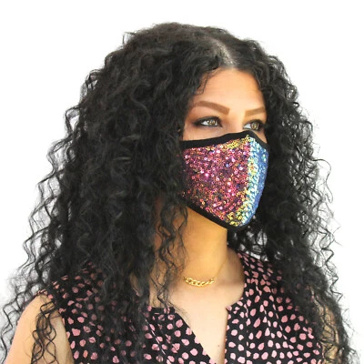 Sequins glitter Face Mask Women's Girls Fashion Mask Sequin Mask  - Image 1 of 4