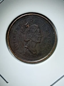 1998 Canadians Penny With Obverse Missing Clad - Picture 1 of 6