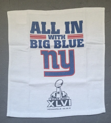 New York Giants Super Bowl XLVI Champion RALLY TOWEL 2012 Giants vs Patriots Cover