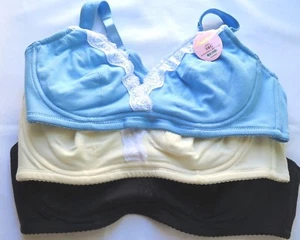 3PCS Plus Size Bra Nursing Maternity Breastfeeding Pregnant B C D DD Cup B261 - Picture 1 of 21