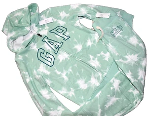 E7 NWT Boys S 6/7 GAP Green Tie Dye Sweatsuit Hoodie Sweatshirt Sweatpants Set - Picture 1 of 9