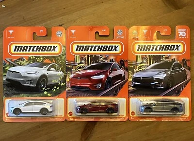 Matchbox 1-100 Series #53 "Tesla Model X" (White/Gray/Red) collectors *Lot of 3* - Image 1 of 4