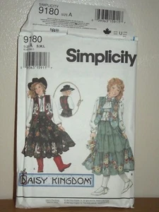 Girls Simplicity Daisy Kingdom 9180 Western Tiered Skirt Vest Top Sz A S,M,L - Picture 1 of 1