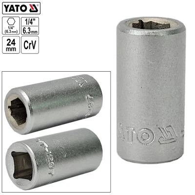 Bit-Adapter Bithalter 1/4" Knarre Ratschen Vierkant auf Sechskant 6,3mm - Bild 1 von 4