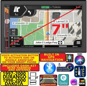 97-00DURANGO 98-00 DAKOTA NAVIGATION BLUETOOTH USB AUX CAR RADIO STEREO PACKAGE - Picture 1 of 12