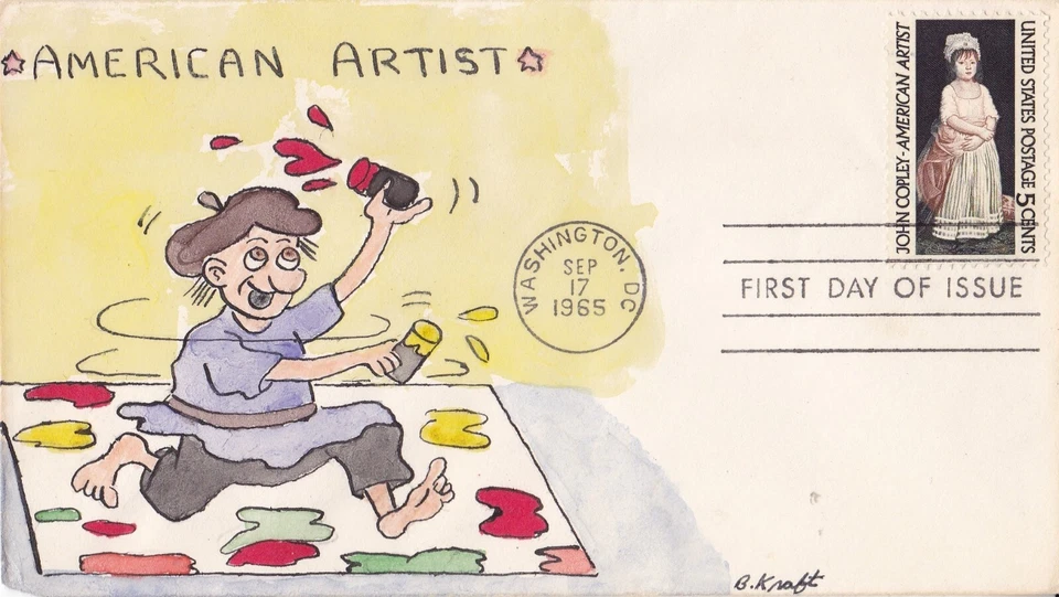 SCOTT 1273 JOHN SINGLETON COPLEY KRAFT HAND PAINTED FIRST DAY COVER FDC * OFFERS - Image 1 of 1