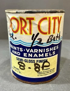 Vintage 1950’s -60’s Port City Paints Pastel Peach Muskegon, MI. Quart Paint Can - Picture 1 of 6