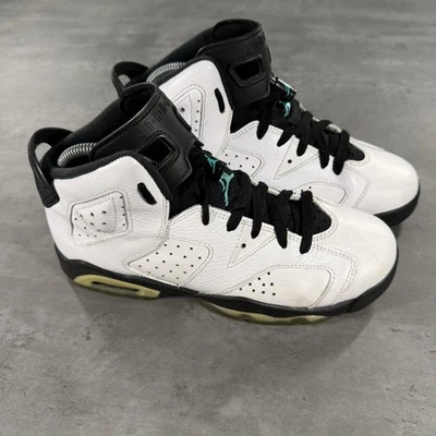 Nike Air Jordan 6 Retro Blanco Hyper Jade Como Nuevo Zapatos de Baloncesto 6.5Y O Mujeres 8.5 Foto 1 de 4