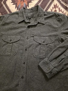 Filson Alaskan Guide Flannel Shirt Long Sleeve Heather Gray Men's Size Large - Picture 1 of 12