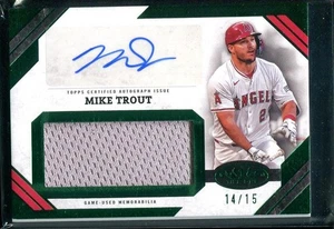 2025 Mike Trout Patch Auto Topps Tier One Green /15 #AJR-MT Los Angeles Angels - Picture 1 of 3