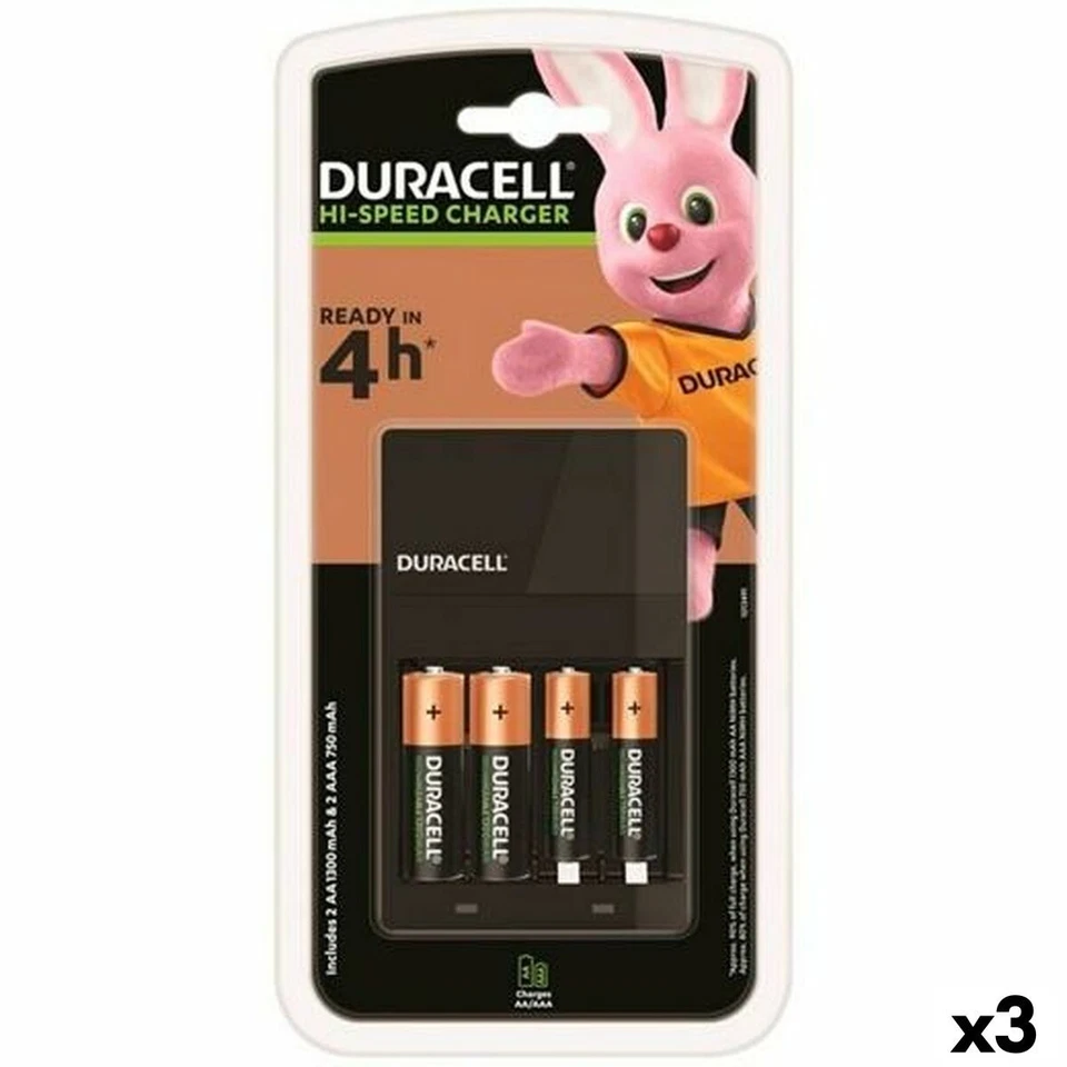Chargeur + Piles Rechargeables DURACELL [3 Unités] - Photo 1/2