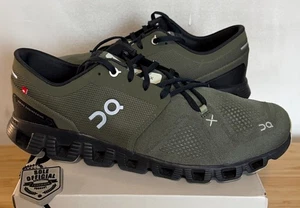 On Cloud X 3 "Olive Reseda" Running Shoes 60.98704 sz 9.5  *USED* green black x3 - Picture 1 of 11