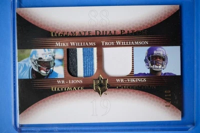 2005 MIKE WILLIAMS USC / TROY WILLIAMSON UD ULTIMATE DUAL ROOKIE PATCH /10 - Image 1 of 2