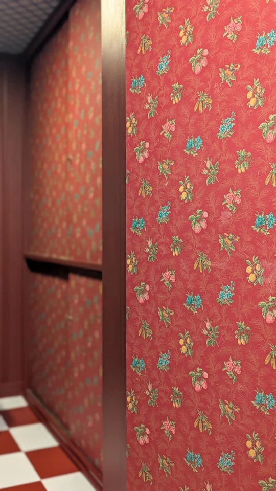 Tres (3) Rollos Schumacher Papel Pintado Cubierta de Pared Dbl Rollo Borgoña Floral Foto 1 de 4