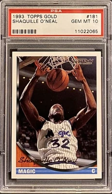 1993 Topps Gold 181 Shaquille O'Neal PSA 10 - Imagem 1 de 3