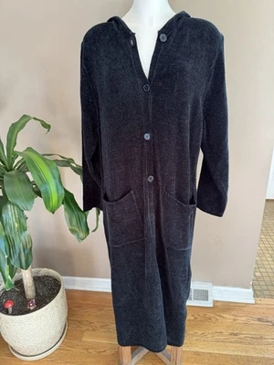 Denim & Co Suéter Mujer Grande Con Capucha Largo Botón Frontal Tejido Cárdigan Abrigo Foto 1 de 4