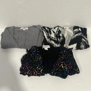 LuLaRoe Kids Sariah Cardigan Size 6 Lot If 3! Black/White, Grey, Elegant Rainbow - Picture 1 of 24