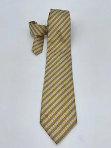 VENTURI UOMO Men's SILK Tie YELLOW & GRAY Very Nice Look for Many Occasions - Picture 1 of 4