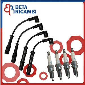 Cavi e Candele Fiat Grande Punto 1.4 500 1.2 Panda Doblo Ford Ka Ypsilon Kit NGK - Foto 1 di 7