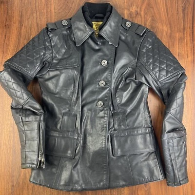 Roland Sands Design Women's Oxford Black Leather Motorcycle Jacket sz S READ - Image 1 of 4